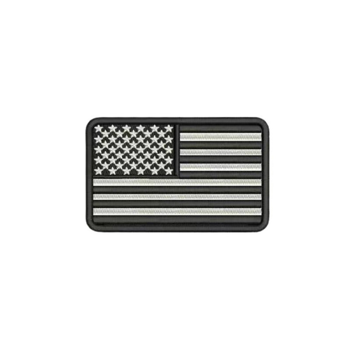 American Flag Black & White Velcro Patch