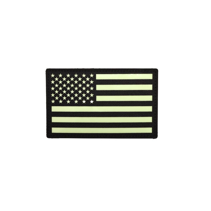 Glow in the Dark American Flag Black & White Velcro Patch