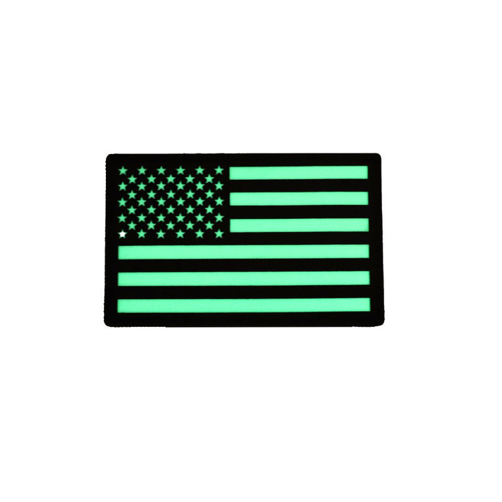 Glow in the Dark American Flag Black & White Velcro Patch