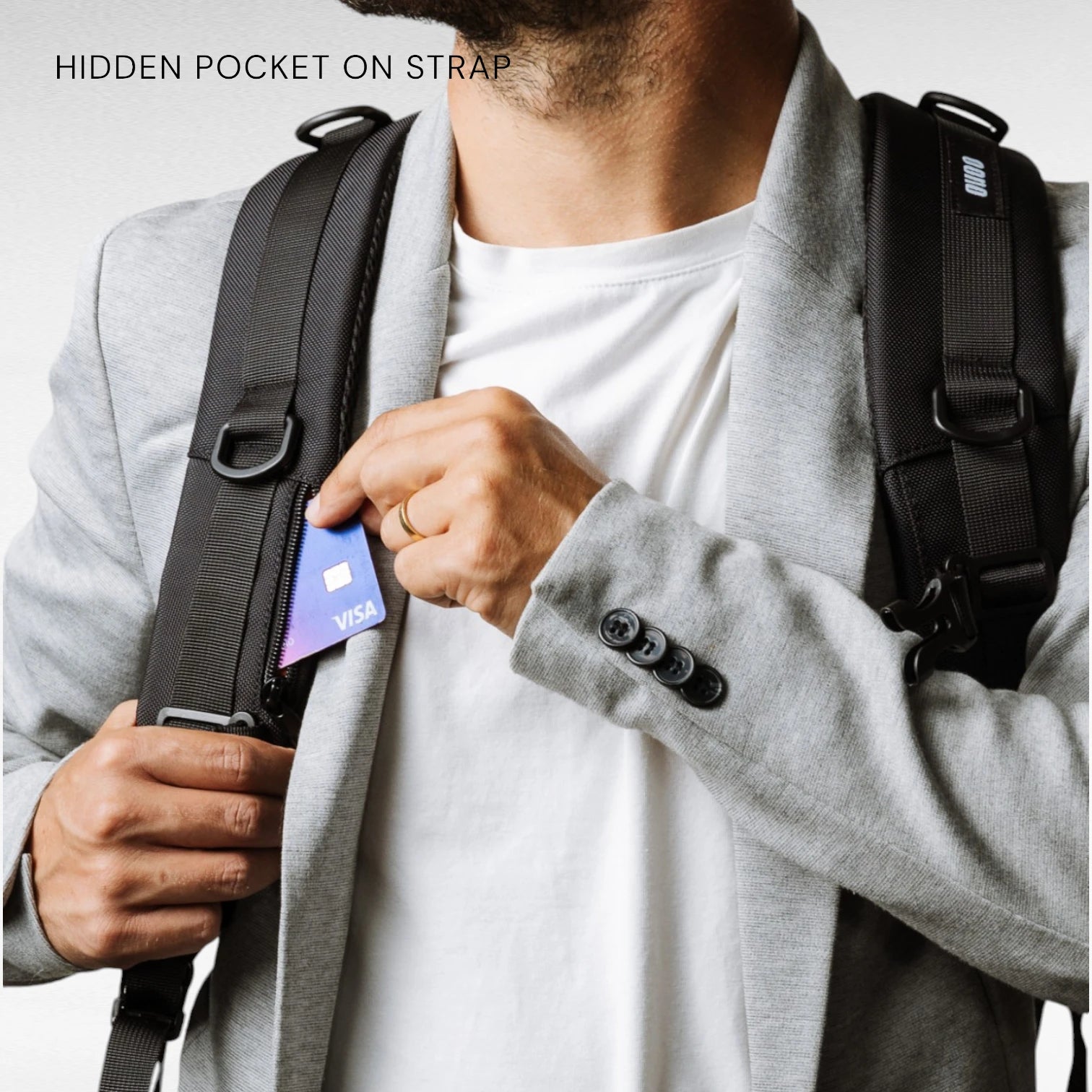 Backpack with hidden pocket best sale